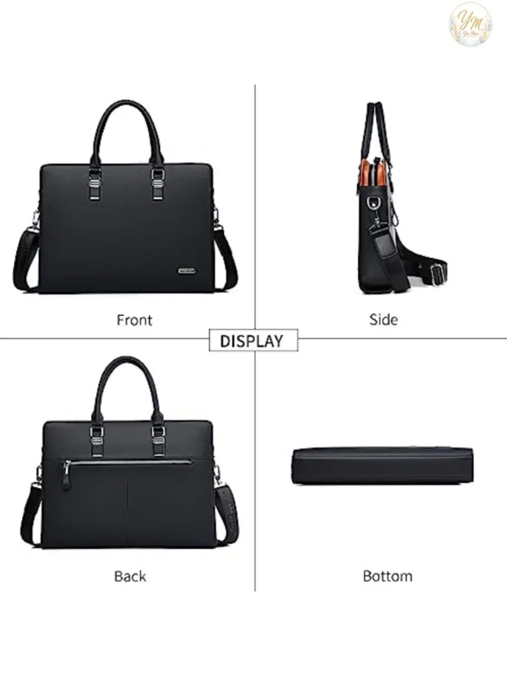 Genuine Leather Top Handle Laptop Briefcase, Classic Work Satchel Bag
